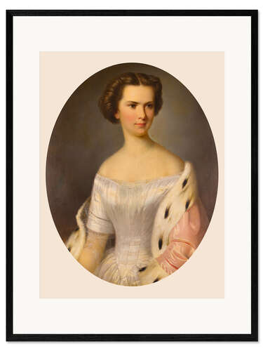 Kunsttryk i ramme Portrait of the young Empress Elisabeth with an ermine cloak