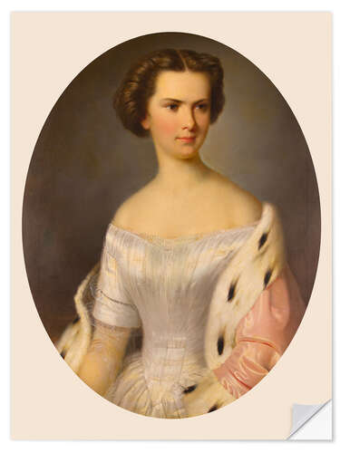 Sisustustarra Portrait of the young Empress Elisabeth with an ermine cloak