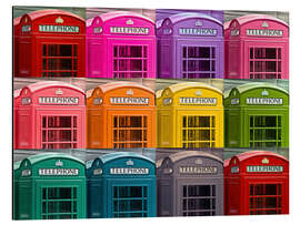 Aluminium print London telephone boxes