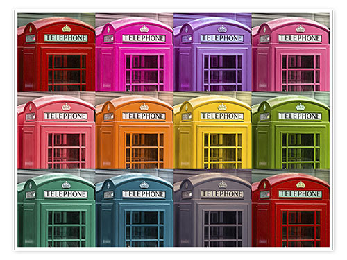 Poster London telephone boxes