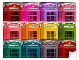 Selvklebende plakat London telephone boxes