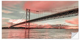 Selvklebende plakat Forth Road Bridge at dawn