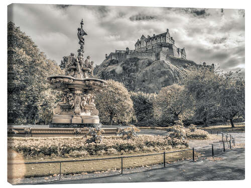 Leinwandbild Edinburgh in grau und sepia