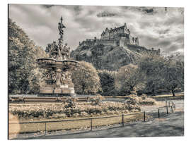 Magnettafel Edinburgh in grau und sepia