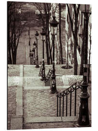 Alubild Eine Treppe in sepia, Paris