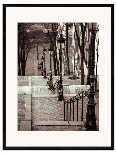 Kehystetty taidepainatus A staircase in sepia, Paris