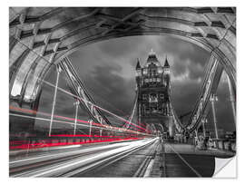 Selvklebende plakat Tower Bridge Strip Lights, London