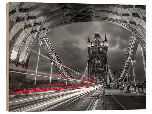 Holzbild Tower Bridge Strip Lights, London