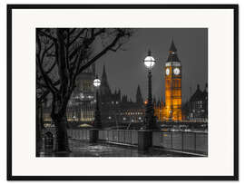 Gerahmter Kunstdruck Big Ben, erleuchtet