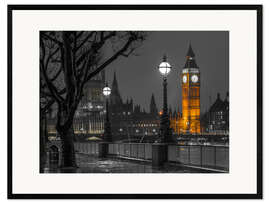 Gerahmter Kunstdruck Big Ben, erleuchtet - Assaf Frank