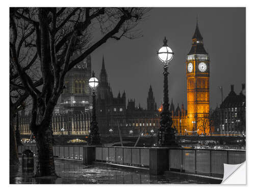 Självhäftande poster Big Ben, illuminated