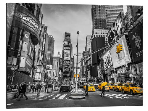 Aluminium print Cabs at Times Square