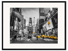 Gerahmter Kunstdruck Taxis am Times Square - Assaf Frank