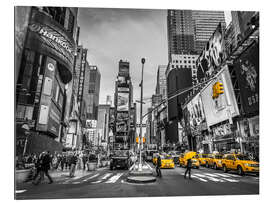 Tableau en plexi-alu Taxis à Times Square