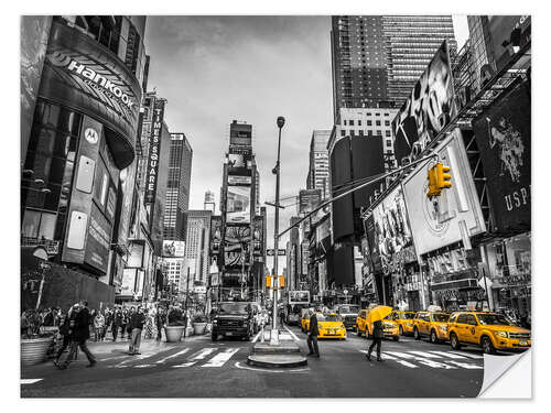 Selvklæbende plakat Cabs at Times Square