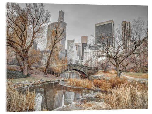 Tableau en verre acrylique Central Park par temps froid, New York