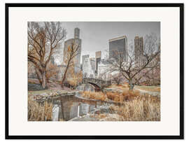 Inramat konsttryck Central Park in New York
