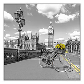 Tableau  Panier de fleurs jaunes à Londres - Assaf Frank