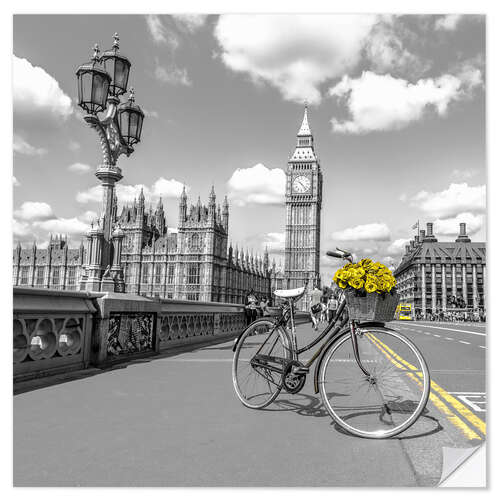 Naklejka na ścianę Cycling through London