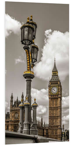 Foam board print Big Ben, golden details