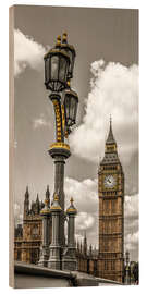 Tableau en bois Big Ben, des détails dorés