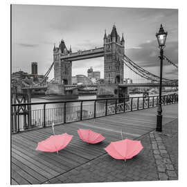 Magnettafel Drei rote Regenschirme in London