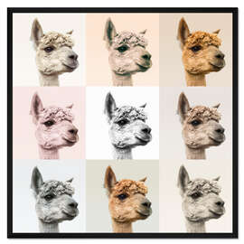 Gerahmter Kunstdruck Alpaka Love