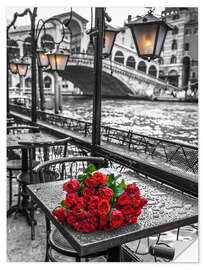 Selvklebende plakat Romance in Rialto, Venice