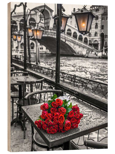 Holzbild Romantik in Rialto, Venedig