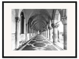 Gerahmter Kunstdruck Venetianische Architektur, s/w