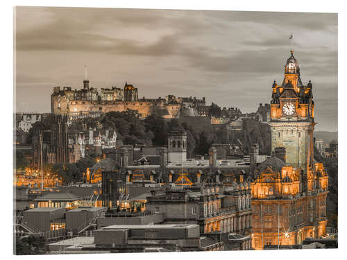 Acrylic print Edinburgh, illuminated