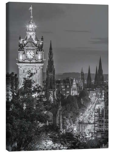 Canvas print Edinburgh, b/w