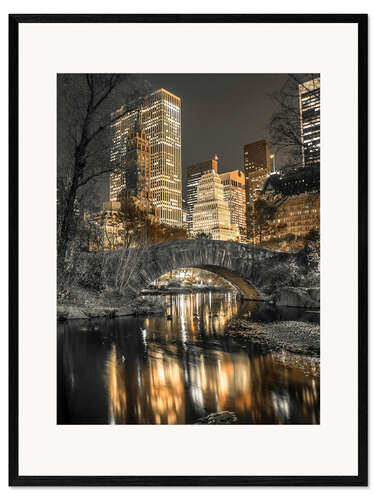 Plakat artystyczny premium w ramie Little bridge in Central Park