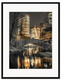 Impresión de arte enmarcada Pequeño puente en Central Park