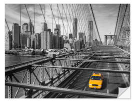 Wall sticker A yellow cab on Brooklyn Bridge