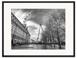 Gerahmter Kunstdruck London Eye, s/w III
