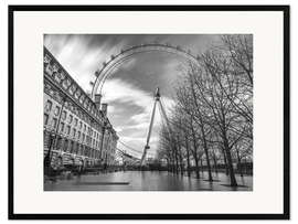 Gerahmter Kunstdruck London Eye, s/w III