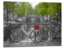 Gallery print Amsterdam, bicycles on the bridge