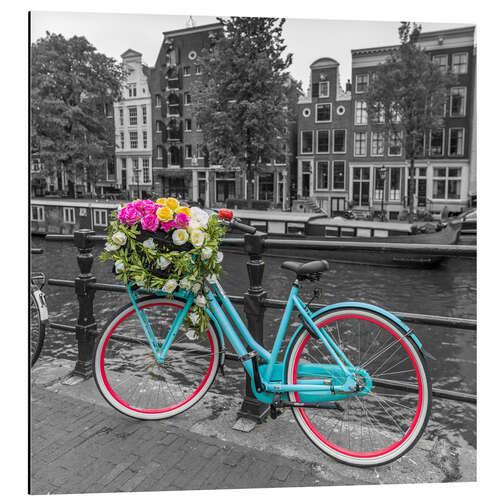 Aluminiumsbilde Amsterdam canal bicycle I