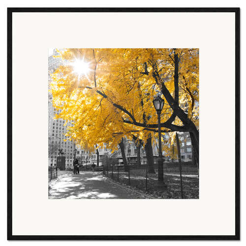 Kehystetty taidepainatus Yellow tree in New York II