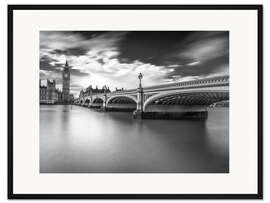 Gerahmter Kunstdruck Londoner Themse s/w