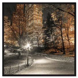 Gerahmter Kunstdruck Central Park bei Nacht
