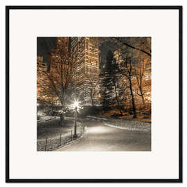 Stampa artistica con cornice Central Park di notte