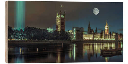 Quadro de madeira Lua cheia em Londres