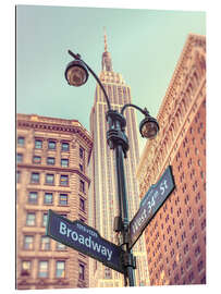 Tableau en plexi-alu Panneau de Broadway à New York