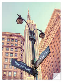 Wandsticker Broadway-Schild in New York