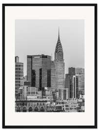 Gerahmter Kunstdruck Blick auf das Chrysler Building, s/w