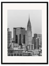Plakat artystyczny premium w ramie View of the Chrysler building, b/w