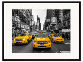 Gerahmter Kunstdruck Taxi fahren in New York