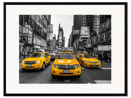 Gerahmter Kunstdruck Taxi fahren in New York